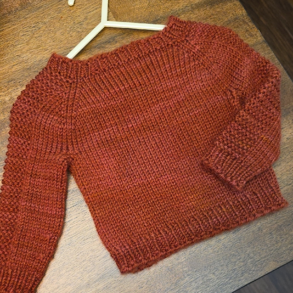 Hand-Knit Rust Sweater – Baby 0-3month‎